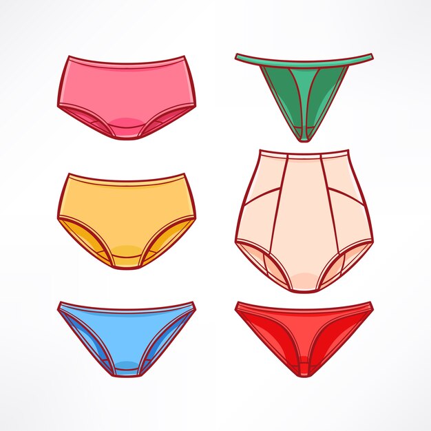Premium Vector  Set with a variety of women's panties