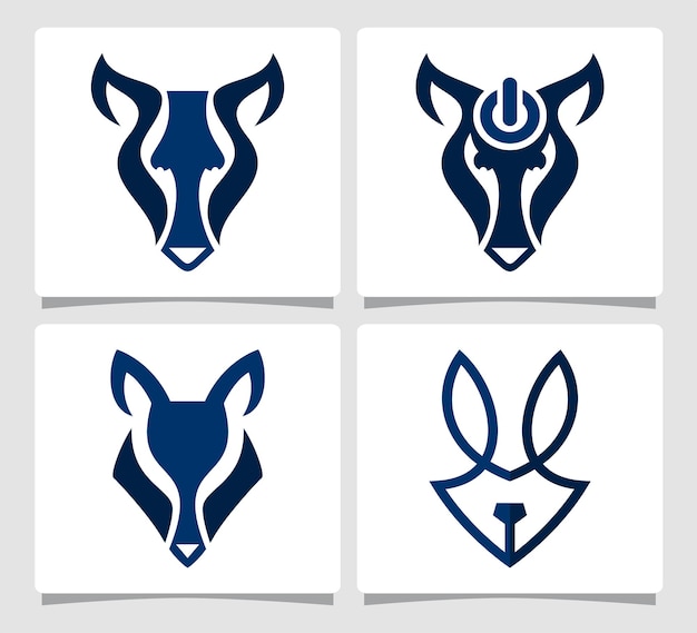 Set Wolf Logo Template Design Inspiratie