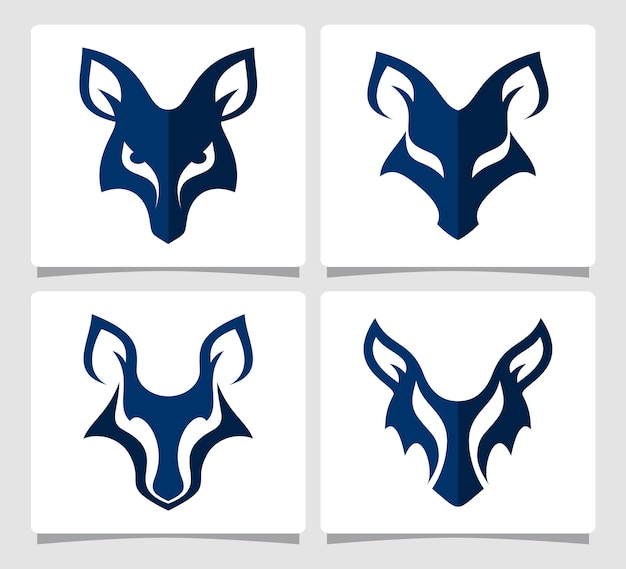 Set Wolf Logo Template Design Inspiration