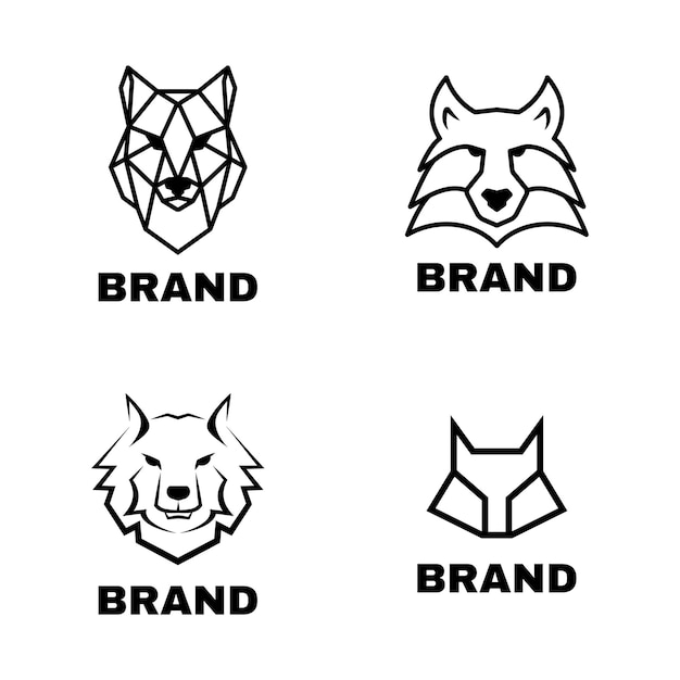 Set of wolf logo vector illustration