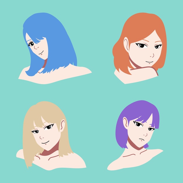 Page 18  Long short hair styles Vectors & Illustrations for Free