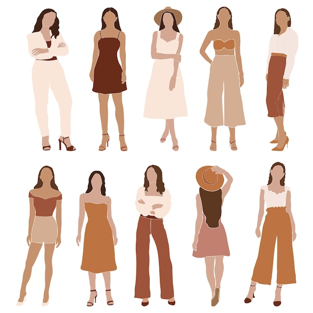 Vector set of women