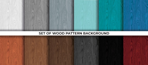 Set Of Wood Pattern Background