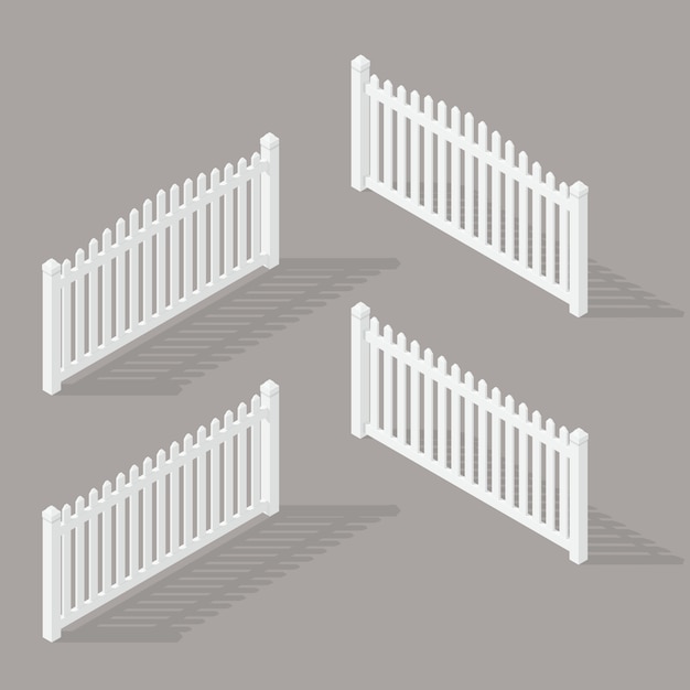 Set of wooden fence