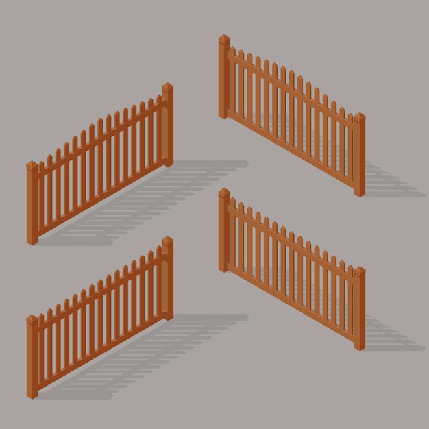 Set of wooden fence