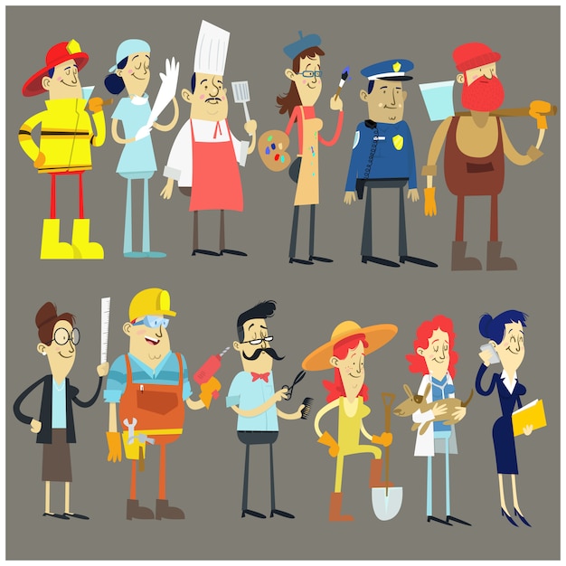 Vector set workers profession collection
