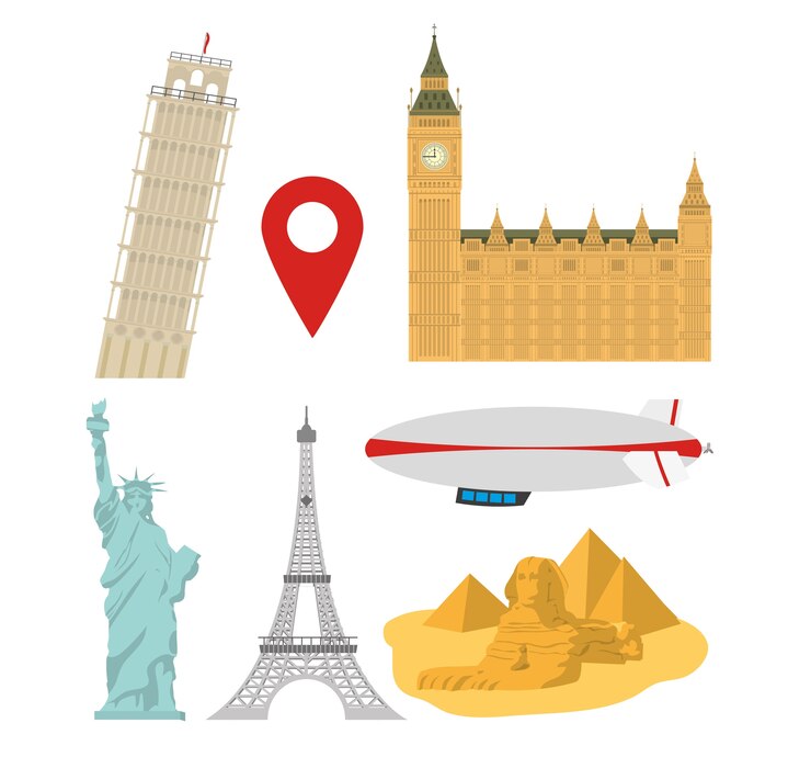 Vector set of world monuments