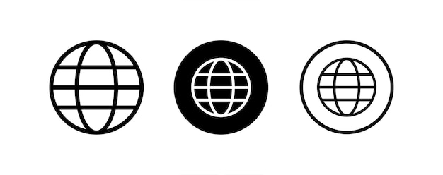 Набор значков всемирной паутины www globe для кнопки веб-сайта