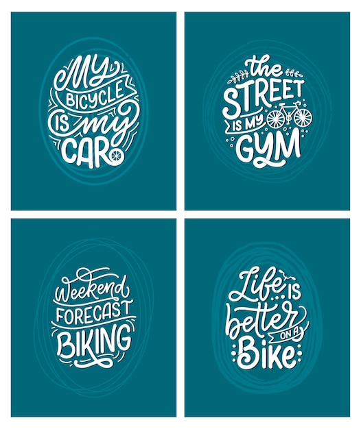 Impostare woth lettering slogan sulla bicicletta