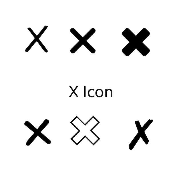 A set of x and x crosses with the letter x on the bottom left.