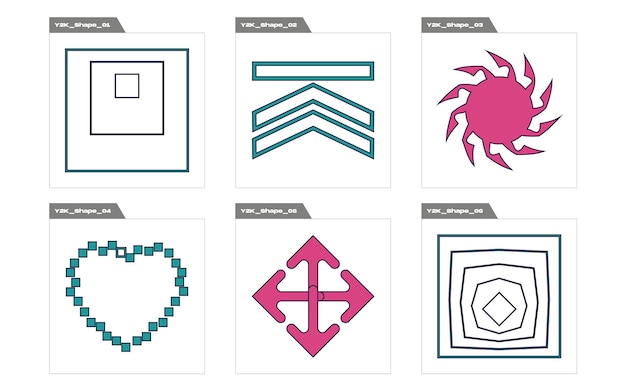 Set of Y2K style vectors of objects Large set of retro objects for design Flat minimalist icons