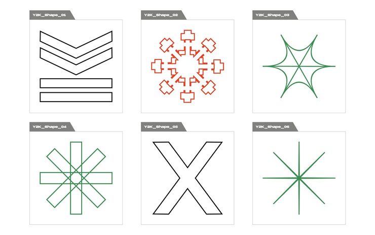 Vector y2k風格對象向量集 大型復古設計對象集 y2k风格對象