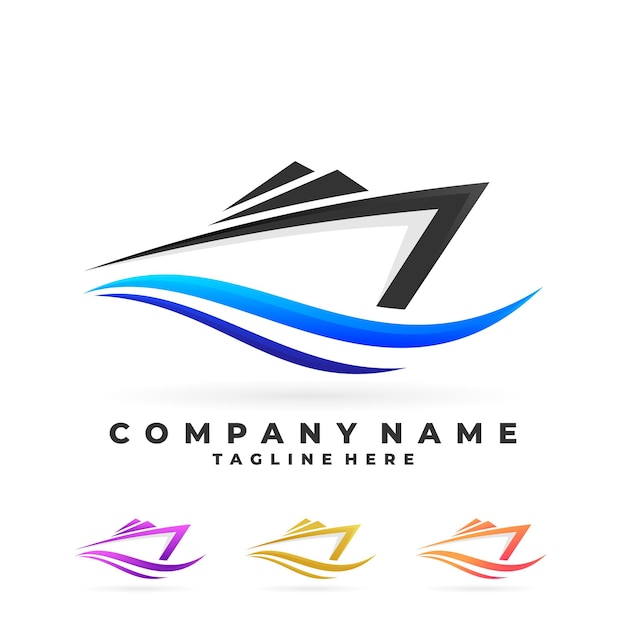 Set of yacht logo for business template