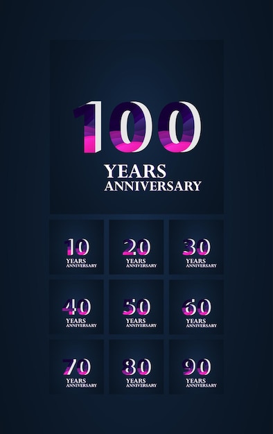 Vector set year anniversary celebration vector template design illustration premium vector