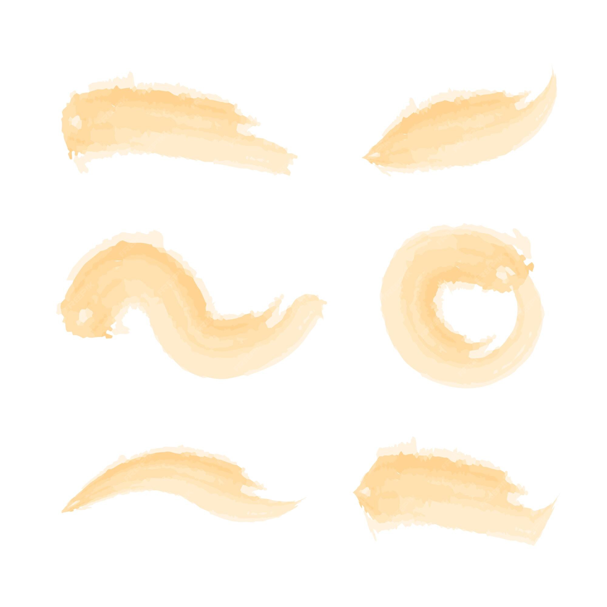 Premium Vector | Set of yellow acrylic brush vector strokes
