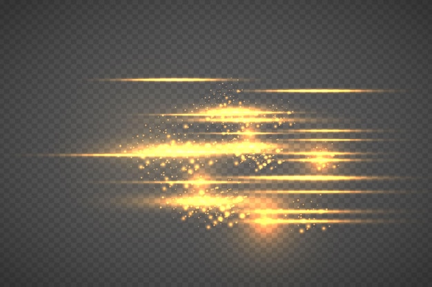 A set of yellow sparks on a transparent background. vector illustration.