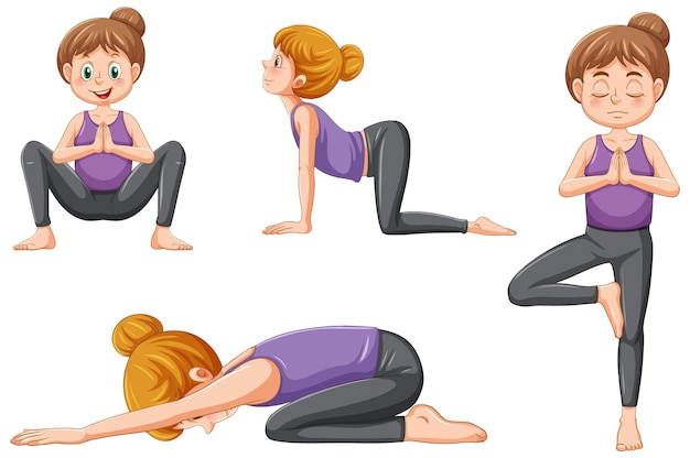 Vector set of yoga postures