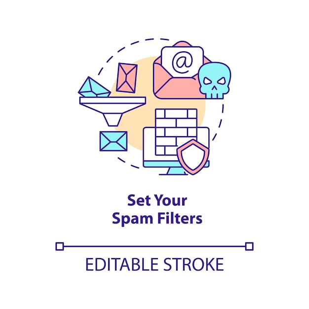 Set your spam filters concept icon