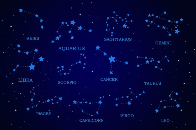 Vettore insieme della costellazione di segni zodiacali