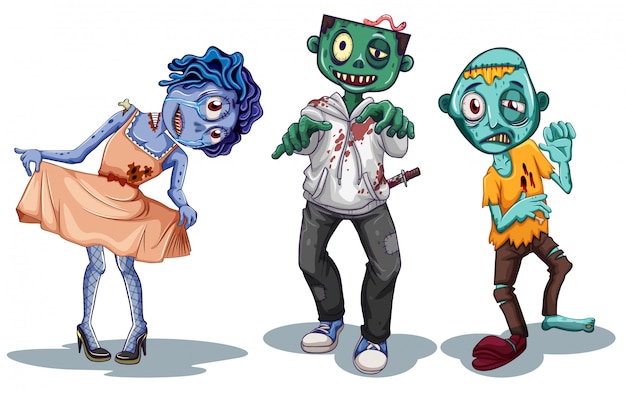 Set of zombie character