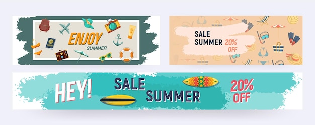 Set zomer verkoop reclamebanners.