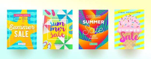 Set zomervakantie en promotiebanners voor reisverkoop