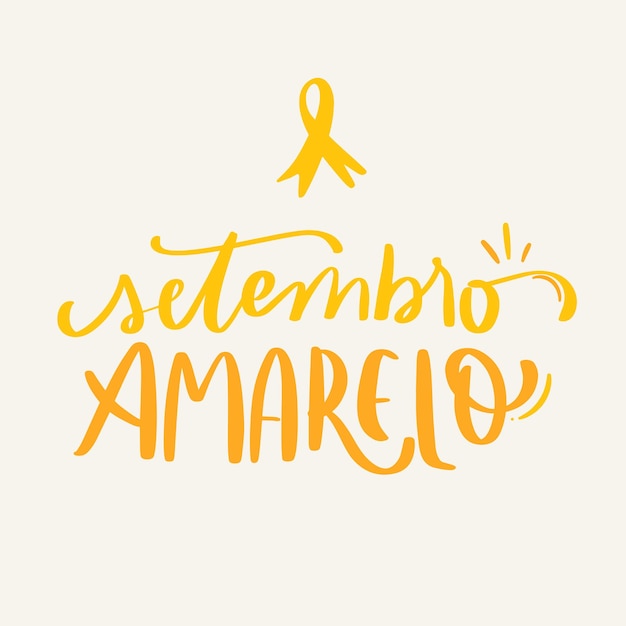 Setembro amarelo geel september in het braziliaans portugees moderne hand lettering vector