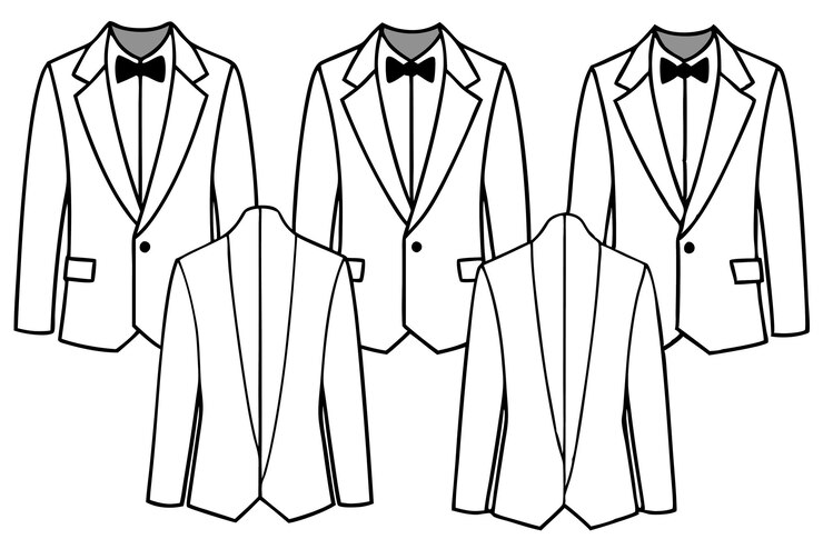 Vector setof6pcsdifferenttypeoftuxedojacketdont 7