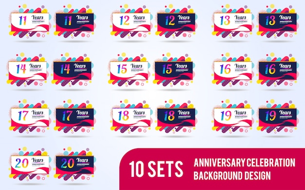 Sets of anniversary celebration background