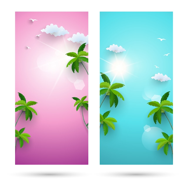 sets of backgrounds for summer holiday