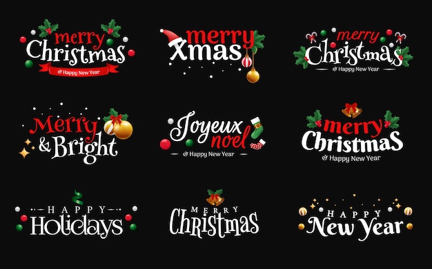 Sets of christmas typography