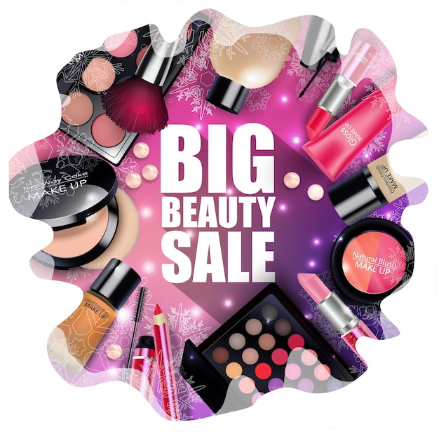 Sets of cosmetics frame background