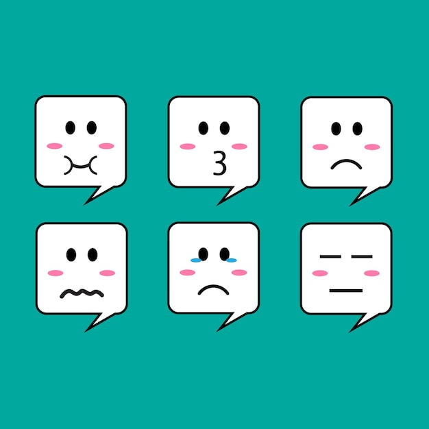 Sets of cute emoji vector