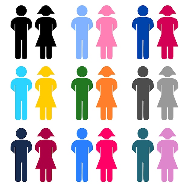 Sets of gender people icon