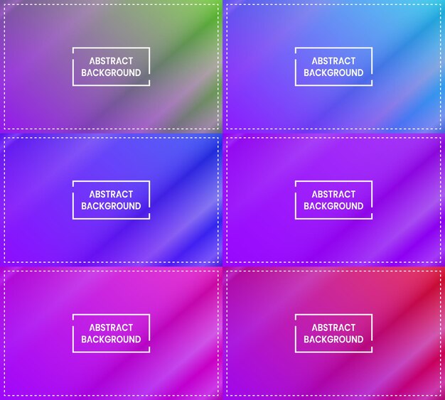 sets of green, blue, pink, red and purple gradient abstract background with diagonal shining