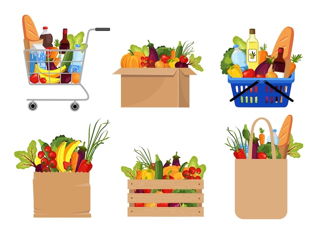 Vector sets for grocery shopping