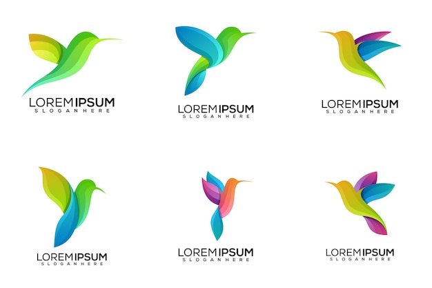 Sett of bird logo design