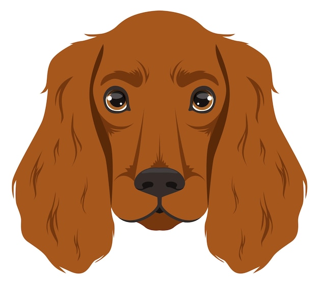 Setter head icon Fluffy dog cartoon face