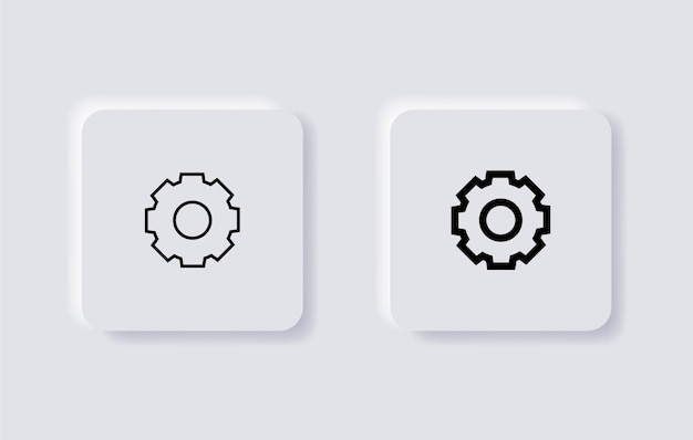 Setting gears icon option settings gear symbol options icons in neumorphism neumorphic ui