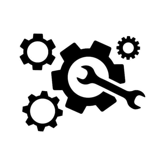 Setting setup configuration optimization icon Black vector design