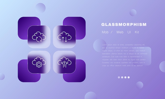 Settings of cloud storage set icon arrow refresh page upload download gear control panel neural network metaverse store data technology concept glassmorphism vector line icon for business