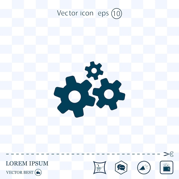 Settings symbol gears vector illustration on a light background Eps 10