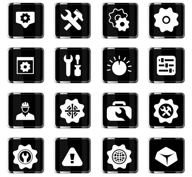 Settings vector icons for user interface design