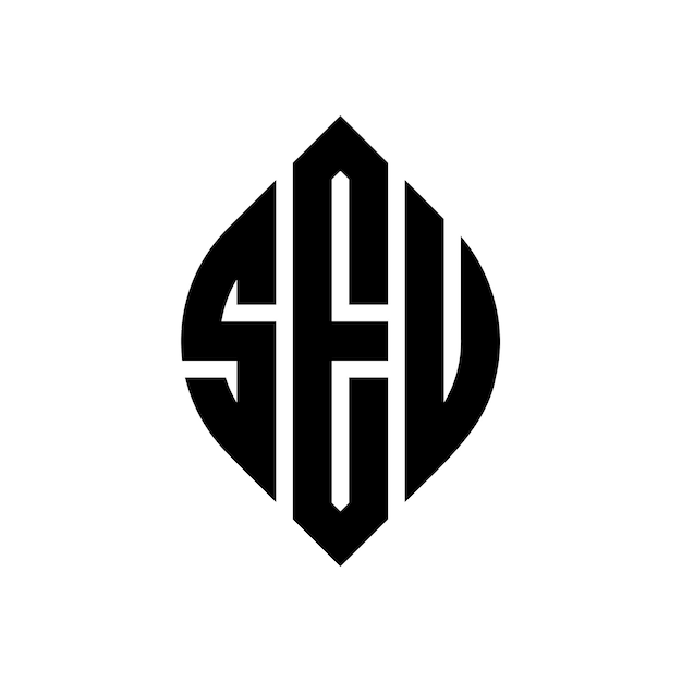 Seu cerchio lettera logo design con forma di cerchio e ellisse seu ellisse lettere con stile tipografico le tre iniziali formano un logo cerchio seu cerchio emblema abstract monogramma lettera mark vettore