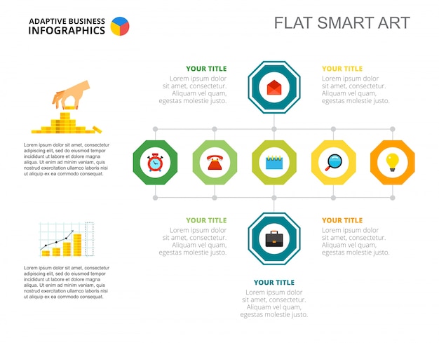 Seven elements flowchart slide template