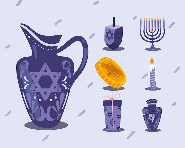 Seven hanukkah icons