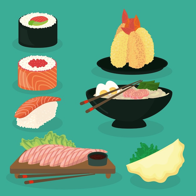 Seven japanese foods