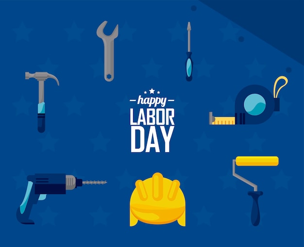 Seven labor day icons