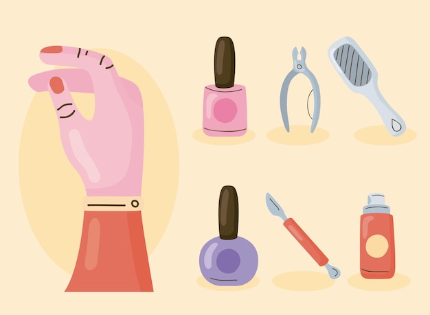 Seven manicure items