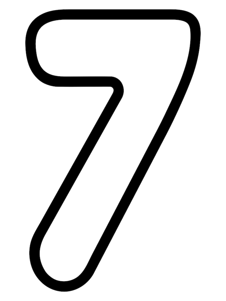 Vector seven number seven with rounded corners arabic number symbol sketch doodle style
